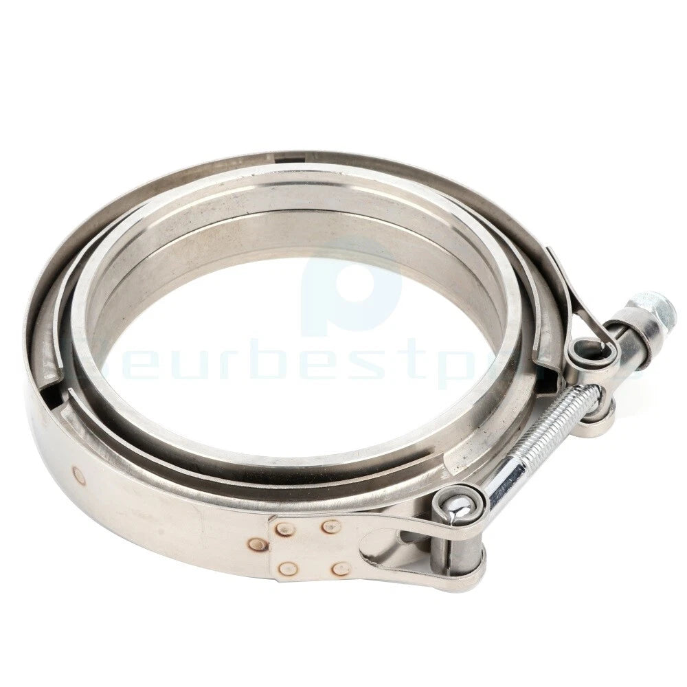 4" Zinc Plated Iron V-Band Turbo Pipe Exhaust Flange Clamp for Universal