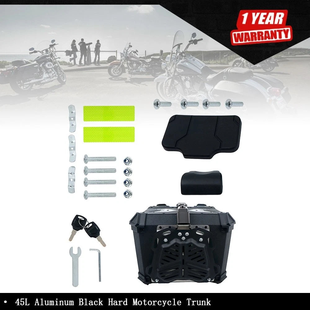 45L Motorcycle Top Case Tail Box for Universal Models (Waterproof)