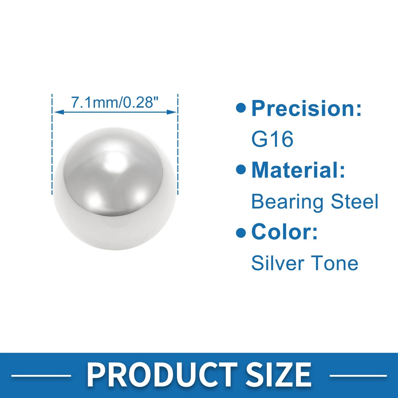 50 Pcs 7.1mm Steel Bearing Balls for G16