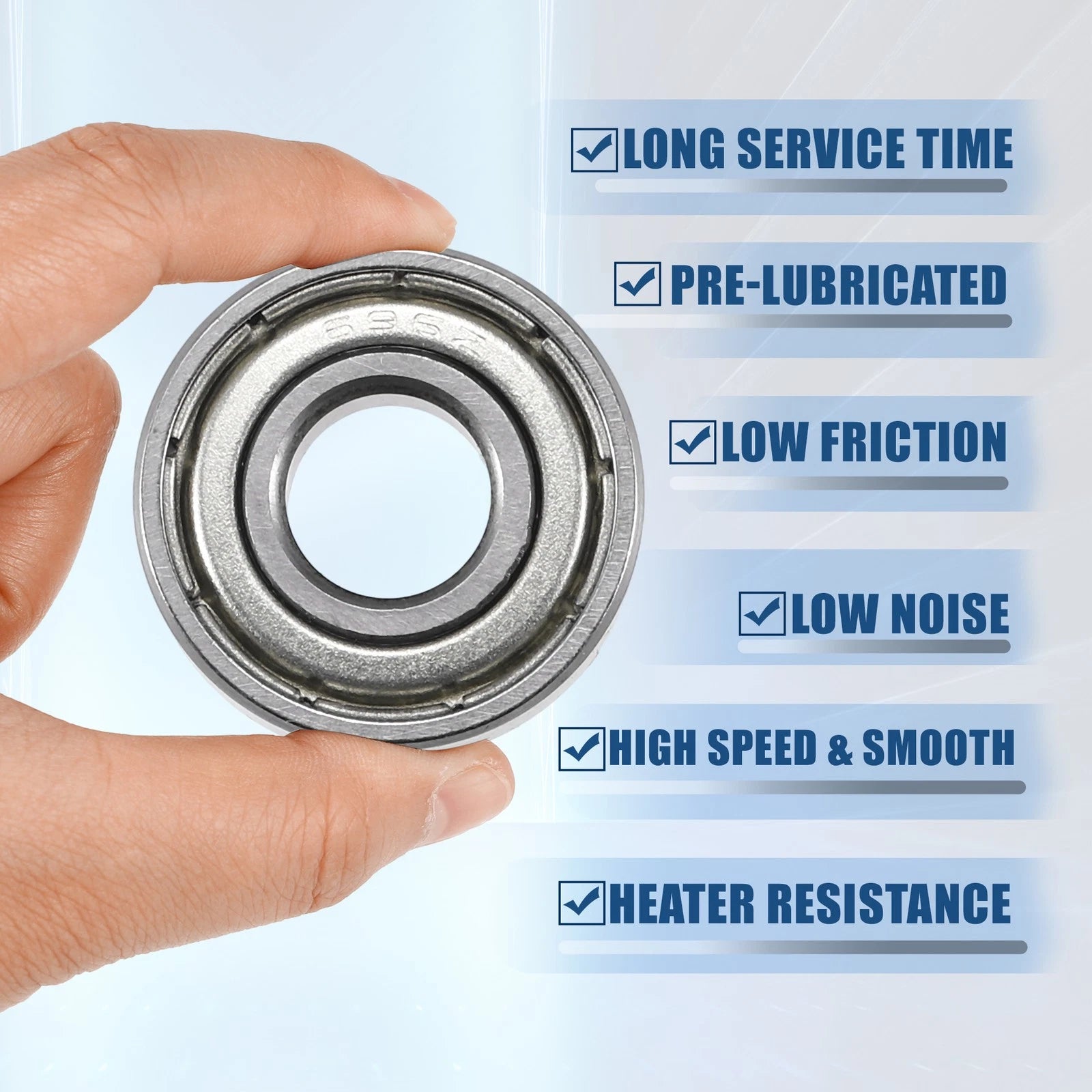 10pcs 6x15x5mm Double Metal Shield Ball Bearings 696-ZZ
