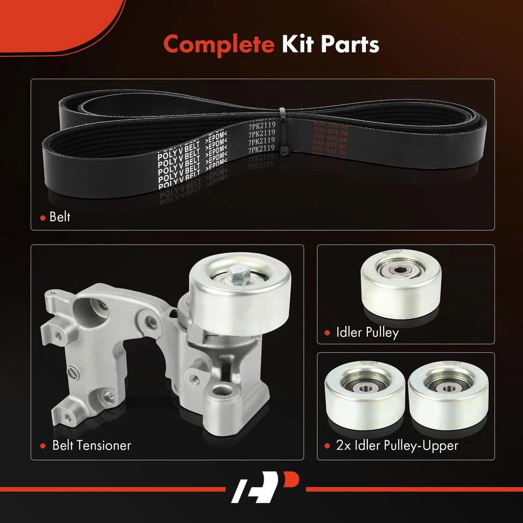 Serpentine Belt Drive Component Kit for Toyota Tacoma & 4Runner (2005–2015)