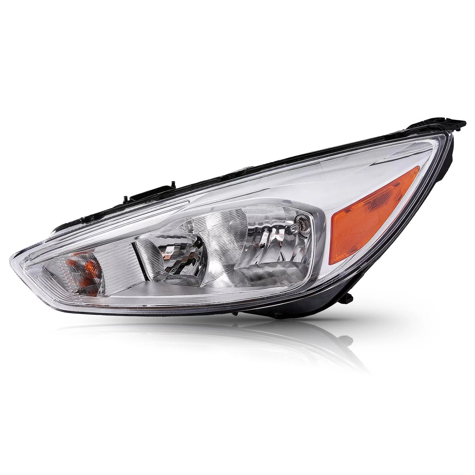 Set of 2 Halogen Headlights with LED DRL Chrome for Ford Focus (2015–2018)