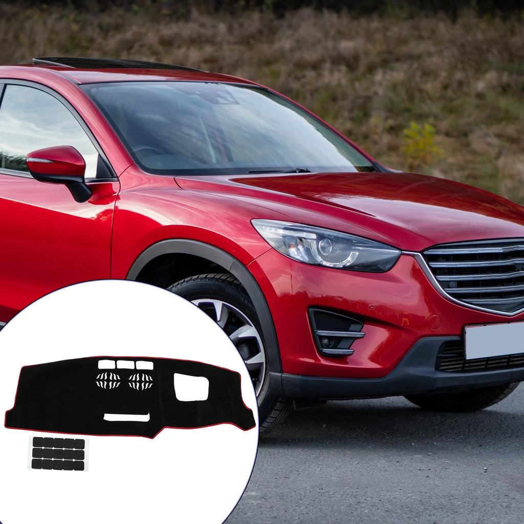 Dashboard Cover Mat for Mazda CX-5 CX-8 (2017–2021) Black Red Set
