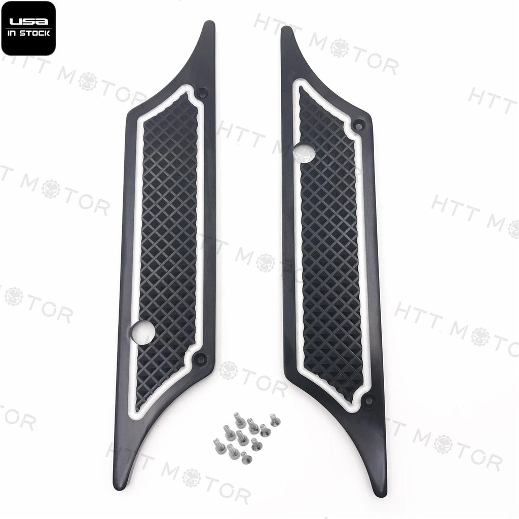 Black Edge Cut Billet Saddlebag Latch Cover for Harley Touring (1993–2013)
