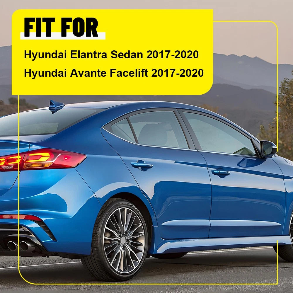 Set of 8 Glossy Black Pillar Posts Trim for Hyundai Elantra (2017â2020)