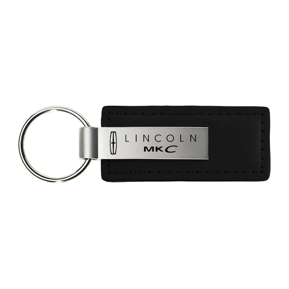 Black Leather Keychain KC1540.MKC - Officially Licensed for Lincoln MKC