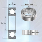 10 Pcs MR95ZZ Deep Groove Ball Bearings for Auto Car (5x9x3mm)
