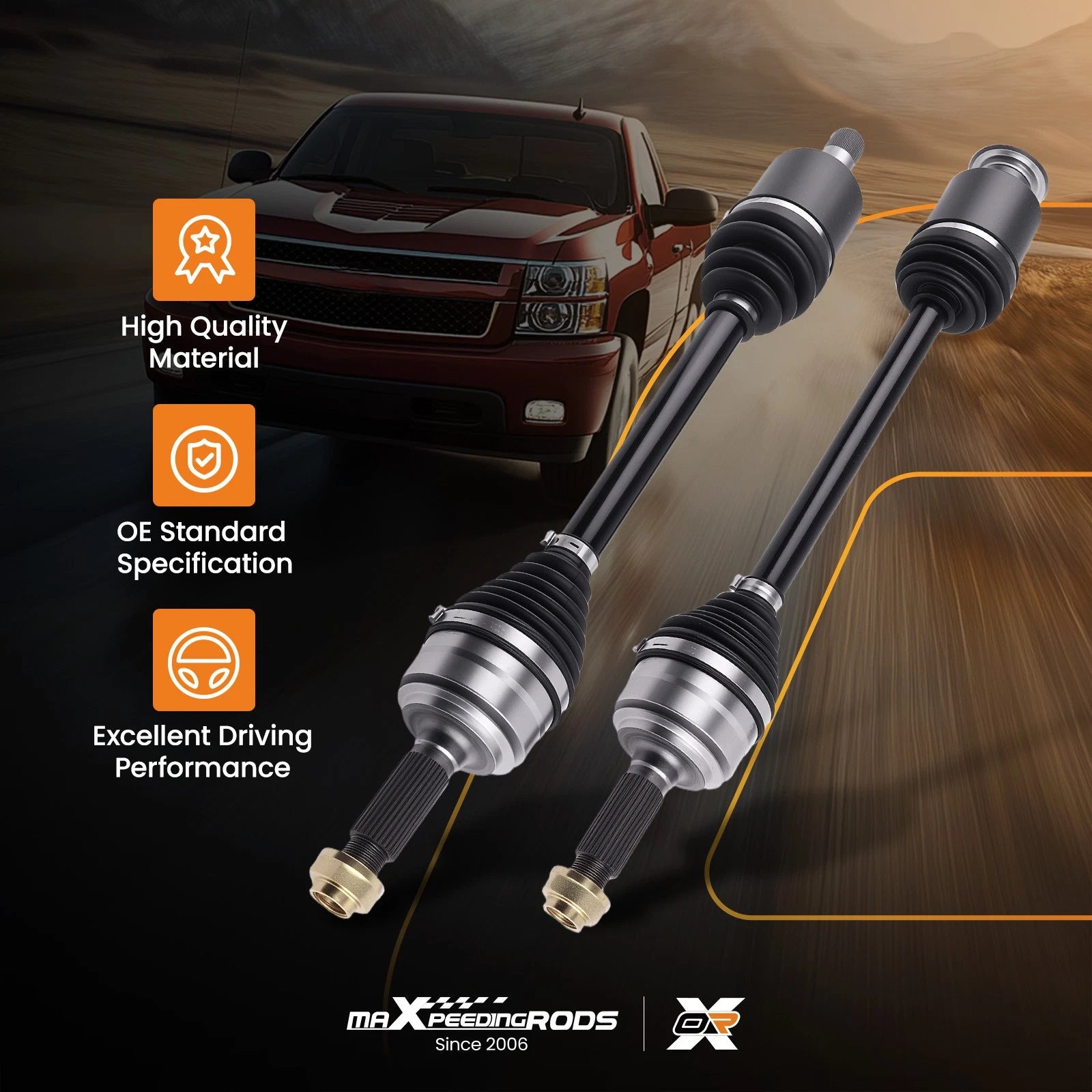 Front Pair CV Axle Joint Shaft for Acura MDX and Honda Pilot (2007–2011)