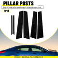 Set of 6 Black Window Pillar Posts for Kia Optima (2011–2015)