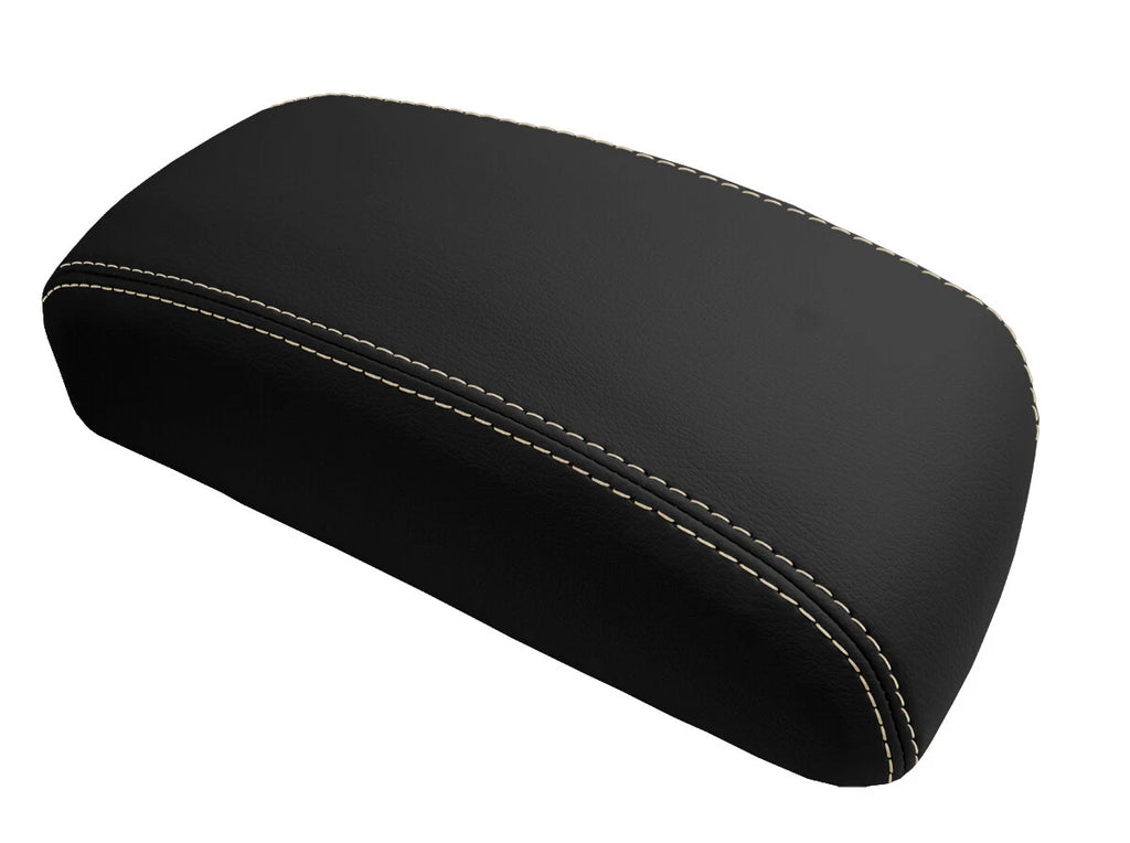Leather Console Lid Armrest Cover for Nissan Maxima (1997–1999) Beige Stitch