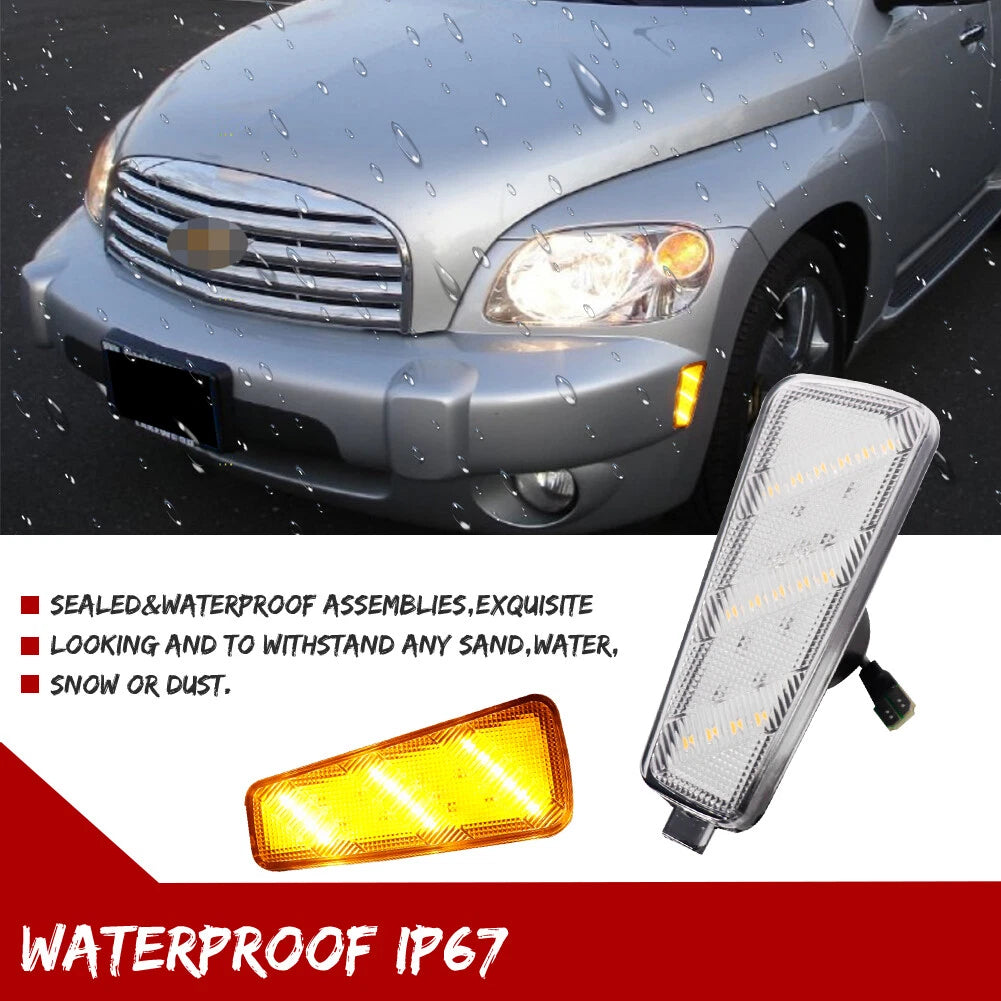 Clear Lens Amber Side Marker Lights for Chevy HHR (2006–2011)