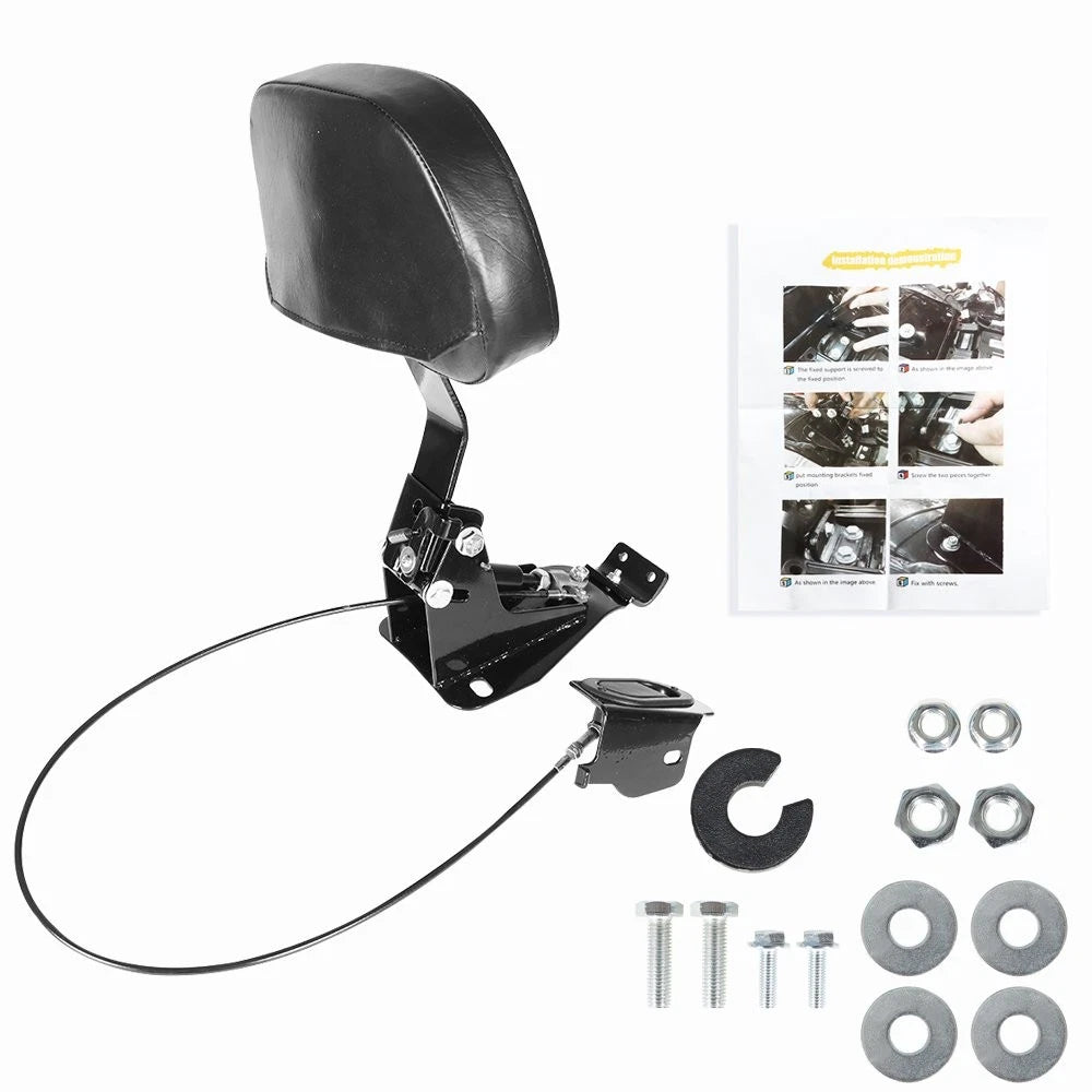 Adjustable Black Rider Driver Backrest Pad for Road Glide (2009â2021)