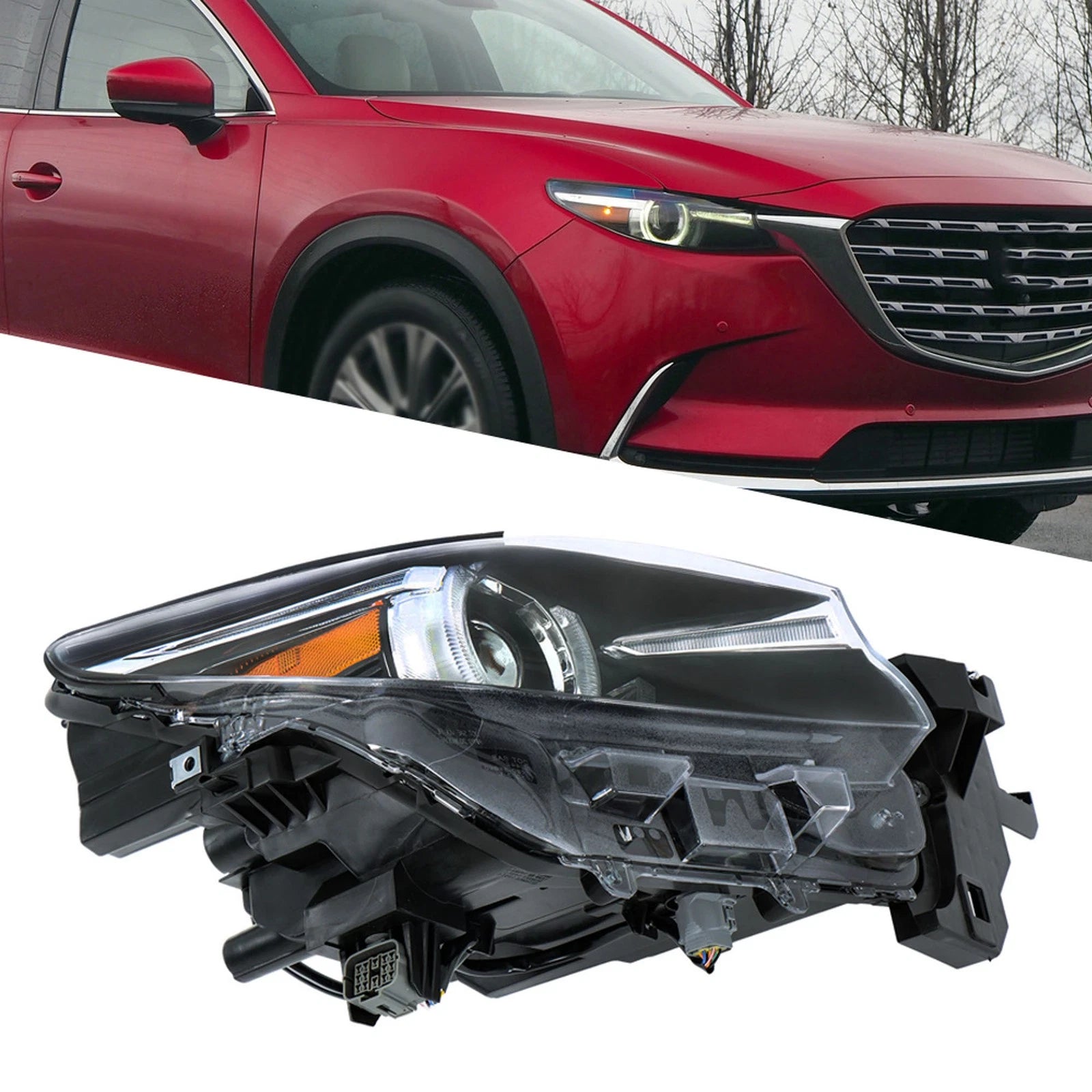Full LED Headlight for Mazda CX-9 (2016–2023) Right Side Black
