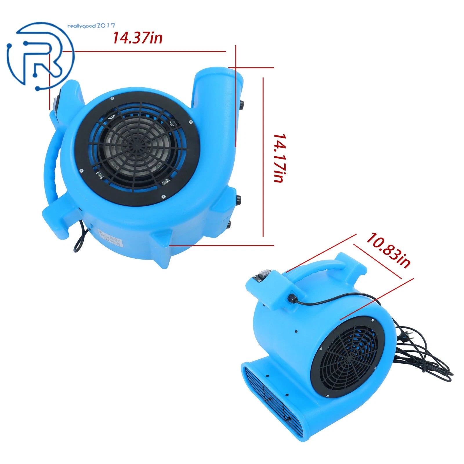 2 Speed Air Mover for Carpet Dryer (1/2HP, 2200CFM)