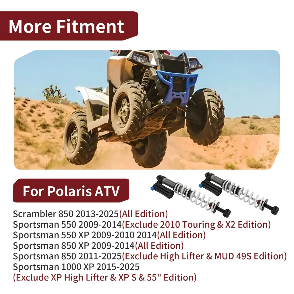 Set of 2 Rear Air Shocks for Polaris Scrambler Sportsman ATV (7043463, 7043874)