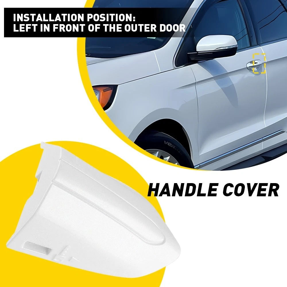Front Left Door Handle Cover Key Cap Bezel Pearl White for Ford Fusion (2013–2020)