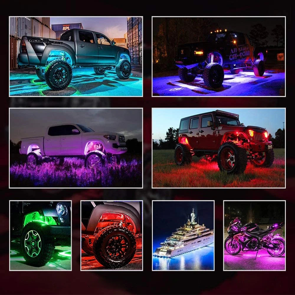 2X RGB LED Rock Light Kit for Jeep (Off-Road)