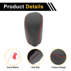 1 Pc Gear Shift Knob Cover for Honda Civic (2016–2021) Black Red Faux Leather