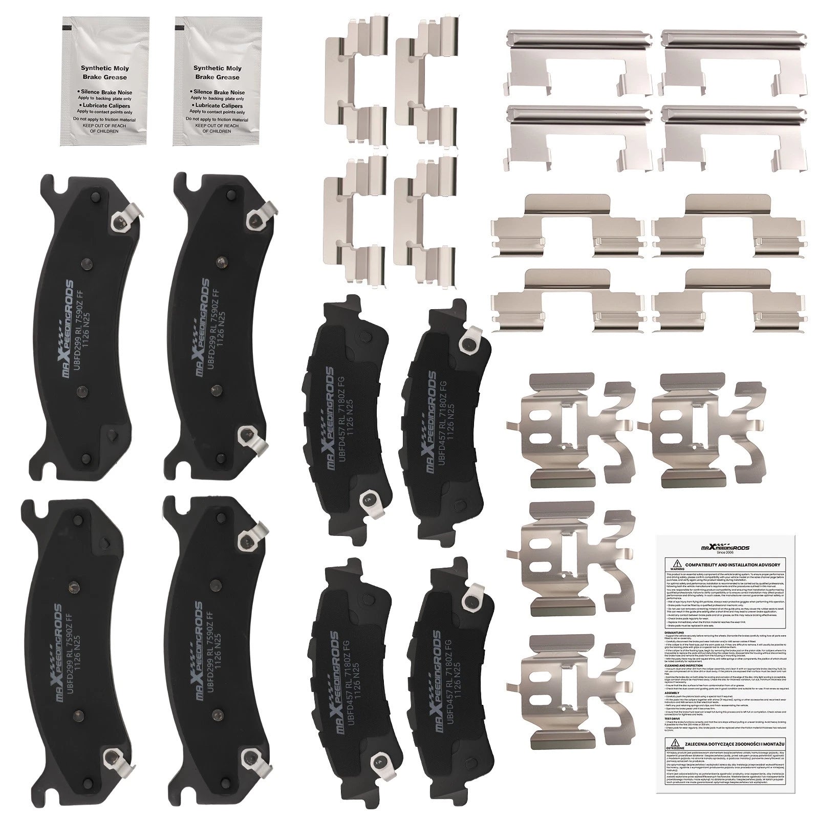Front & Rear Ceramic Brake Pads for GMC Sierra 1500/Yukon (1999–2006)