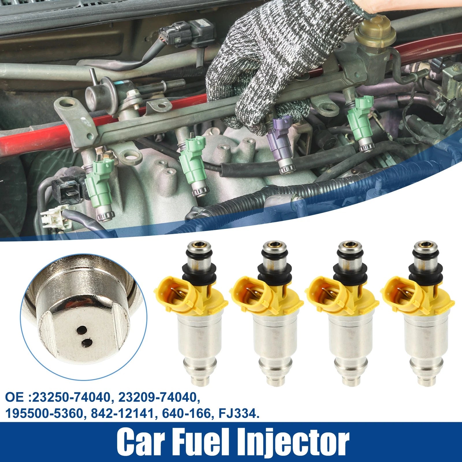 Set of 4 Fuel Injector Nozzles for Toyota Celica 2.2L (1990–1992) 23209-74040