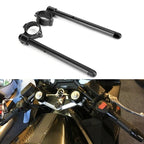 Adjustable Racing Handle Bar for Cafe Racer Motorcycle (7/8", Black)