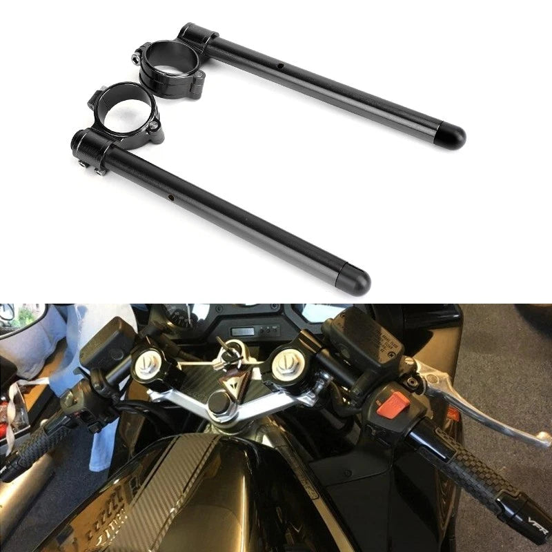 Adjustable Racing Handle Bar for Cafe Racer Motorcycle (7/8", Black)