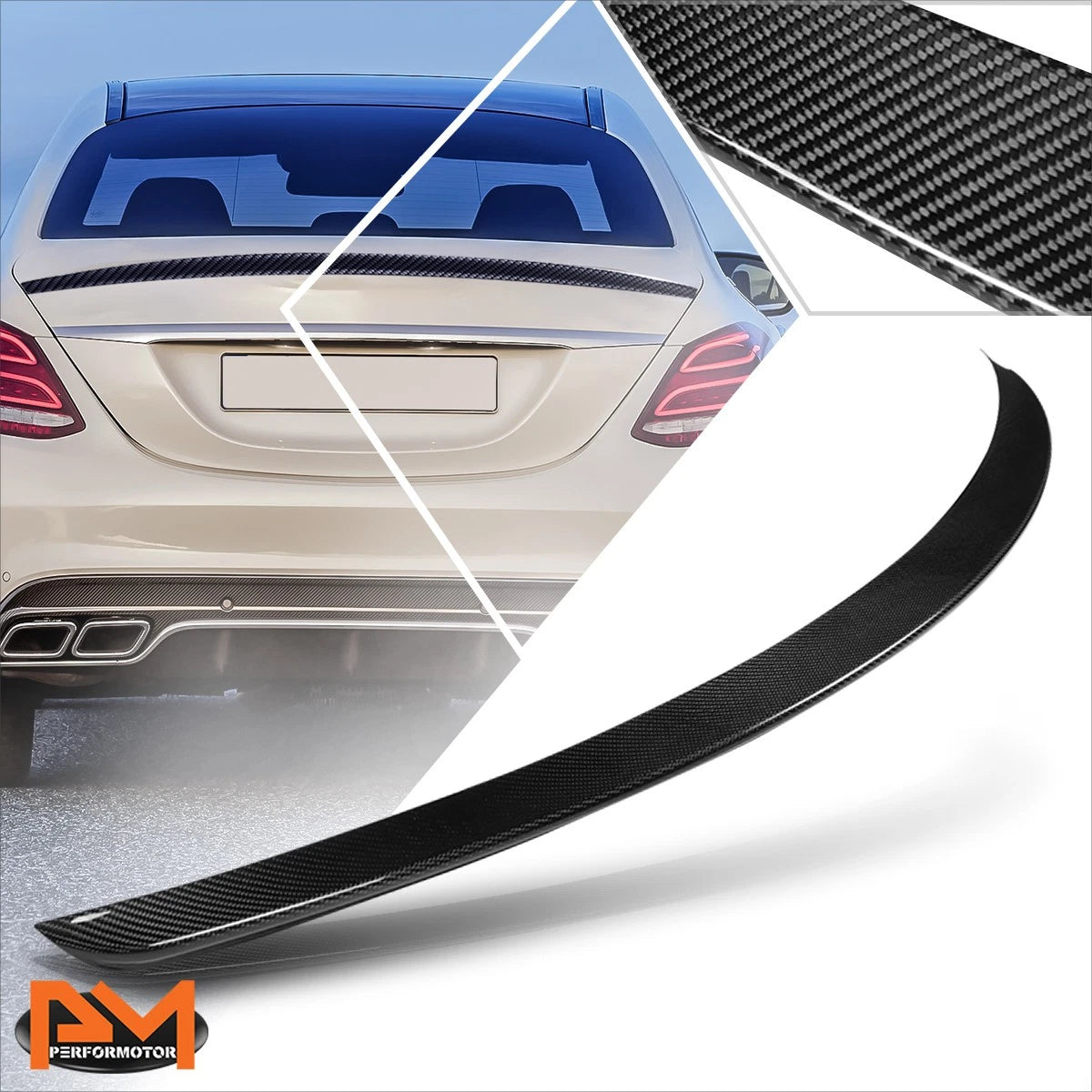 Carbon Fiber AMG-Type Rear Trunk Spoiler for Mercedes-Benz C Class (2015–2021)