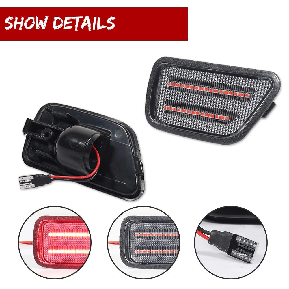 Set of 2 Clear Red LED Side Marker Lights for Honda CR-V (1997–2001)
