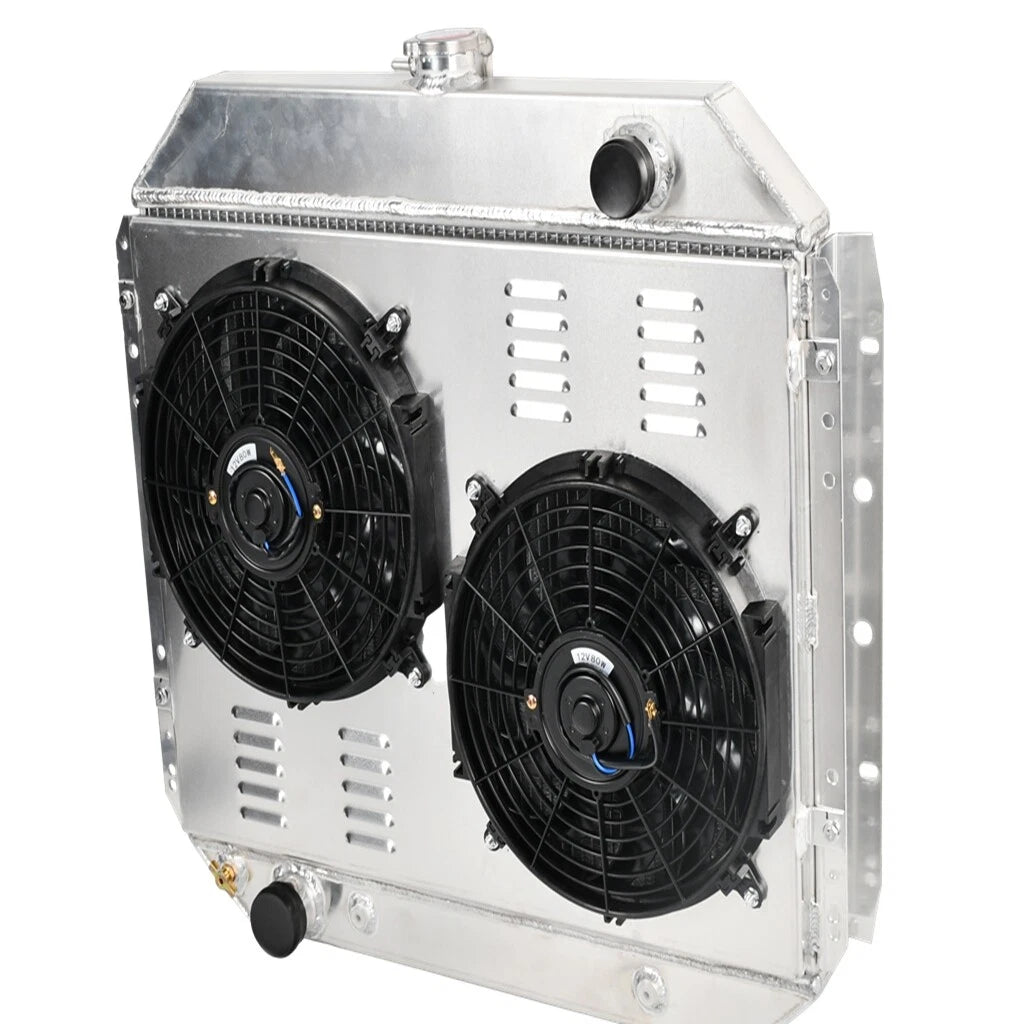 3 Row Radiator with Shroud Fan & Relay for Ford F100 F150 F250 F350 Bronco (1966–1979)
