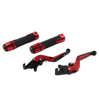Red Extendable Brake Clutch Lever Grip Set for Kawasaki Ninja 650R (2006-2011)