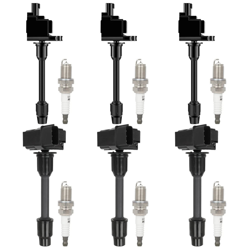 Set of 6 Ignition Coils & 6 Spark Plugs for Infiniti I30 (2000)