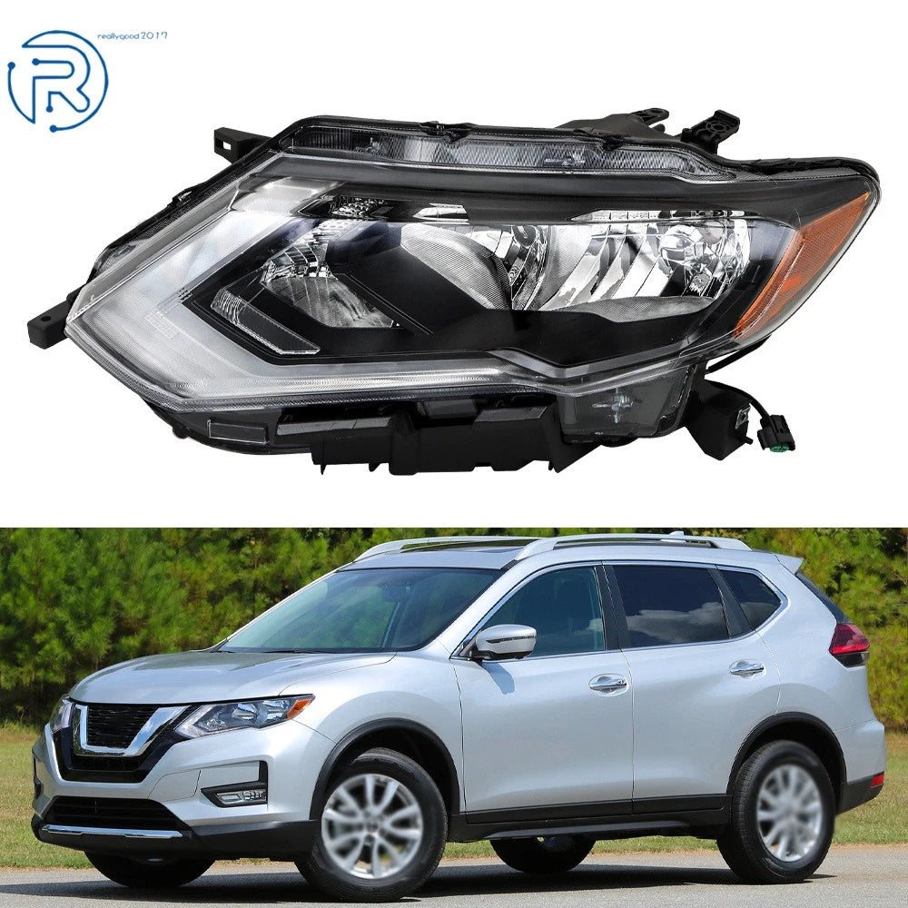 Headlight for Nissan Rogue (2017–2019) Left Driver Side Halogen