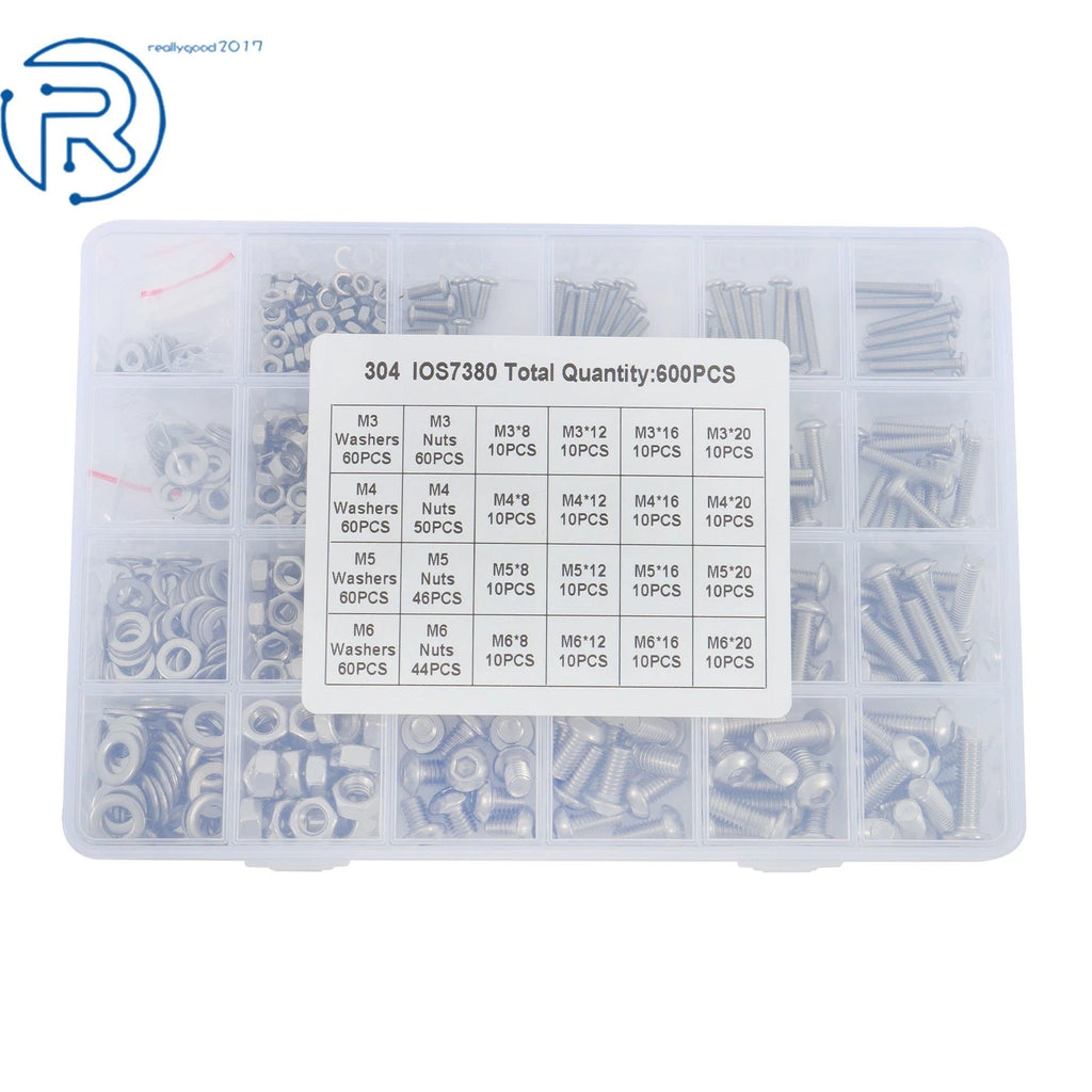 Set of 600 Stainless Steel Bolts and Nuts for Locks