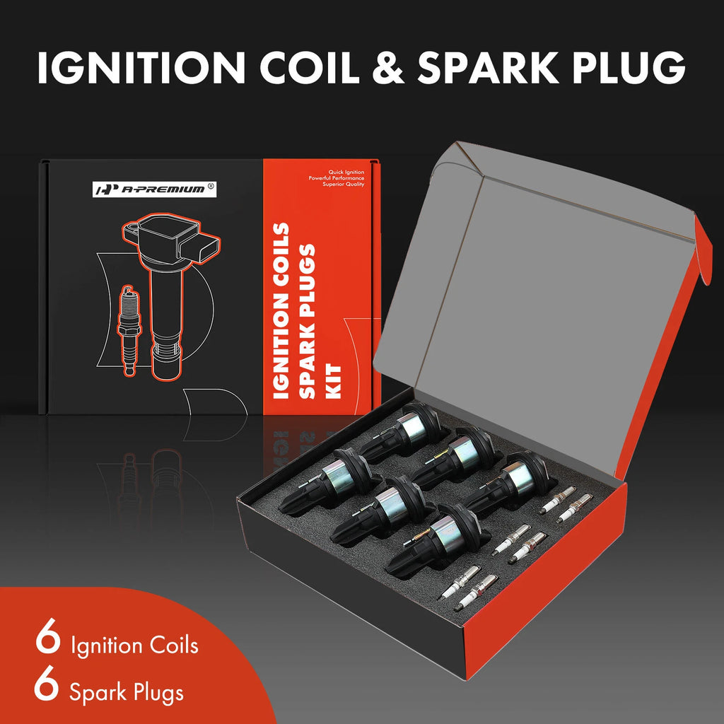 Set of 6 Ignition Coils & Iridium Spark Plugs for GMC Envoy (2002–2005)