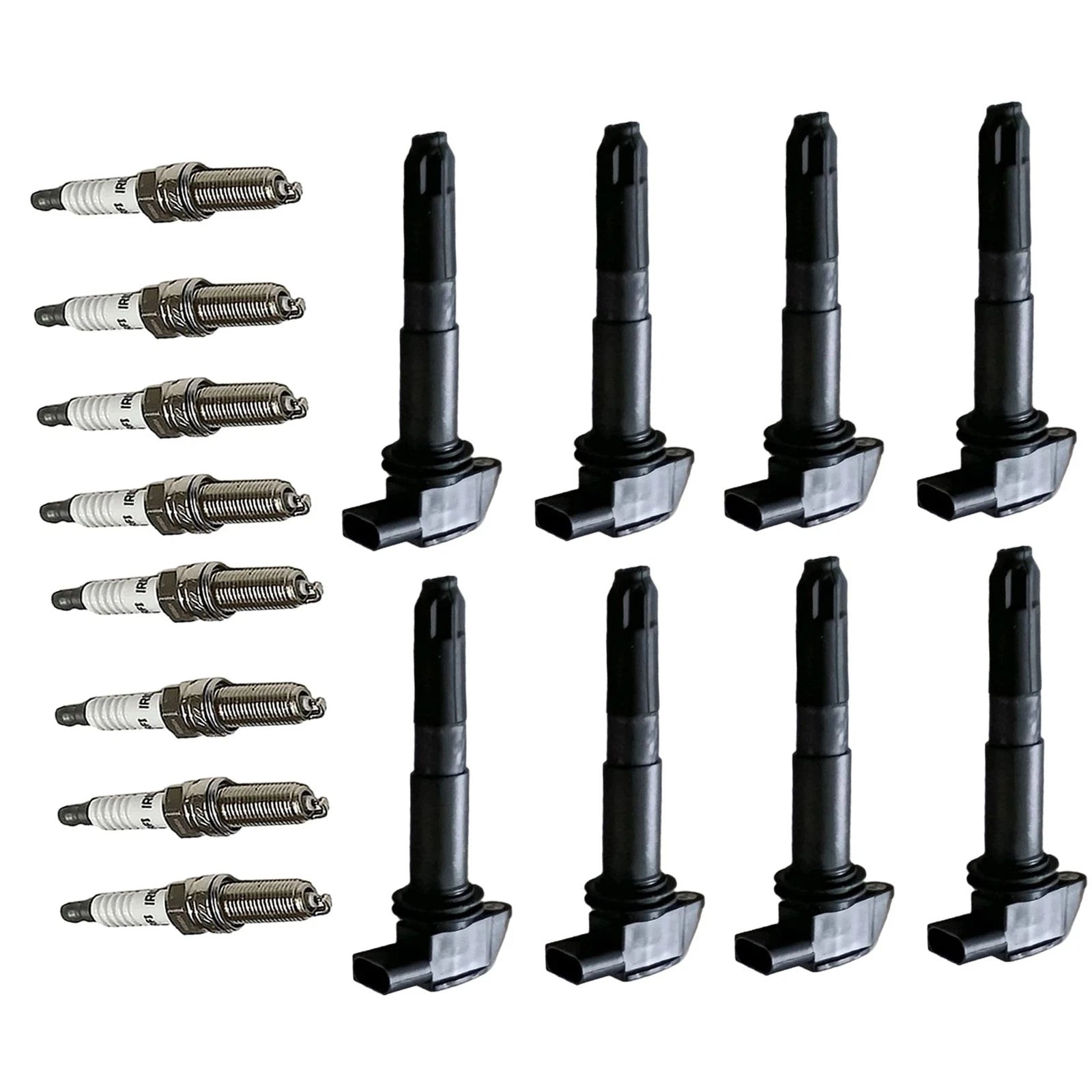 Set of 8 Ignition Coils & Iridium Spark Plugs for Porsche Cayenne (2003-2006)