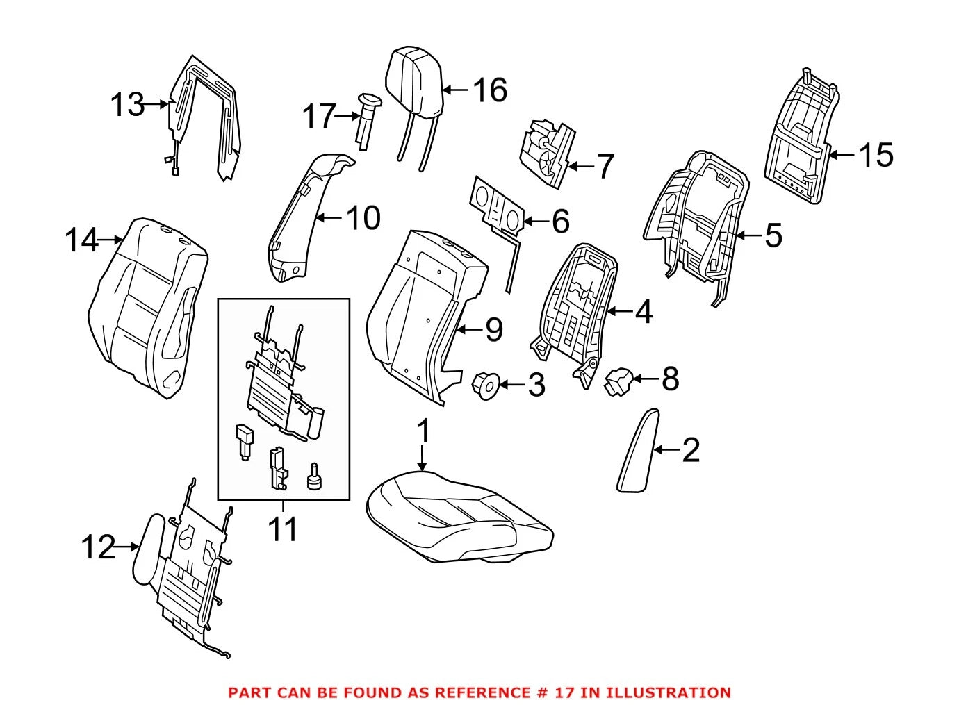 Genuine OEM Front Headrest Guide 20497007418N84 for Mercedes-Benz