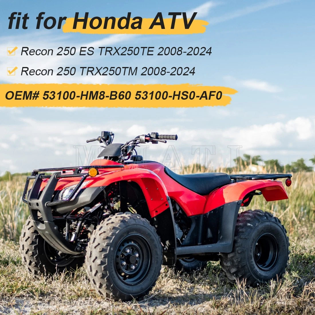 Handlebars for Honda TRX250TE TRX250TM Recon 250 (2008–2024) #53100-HM8-B60
