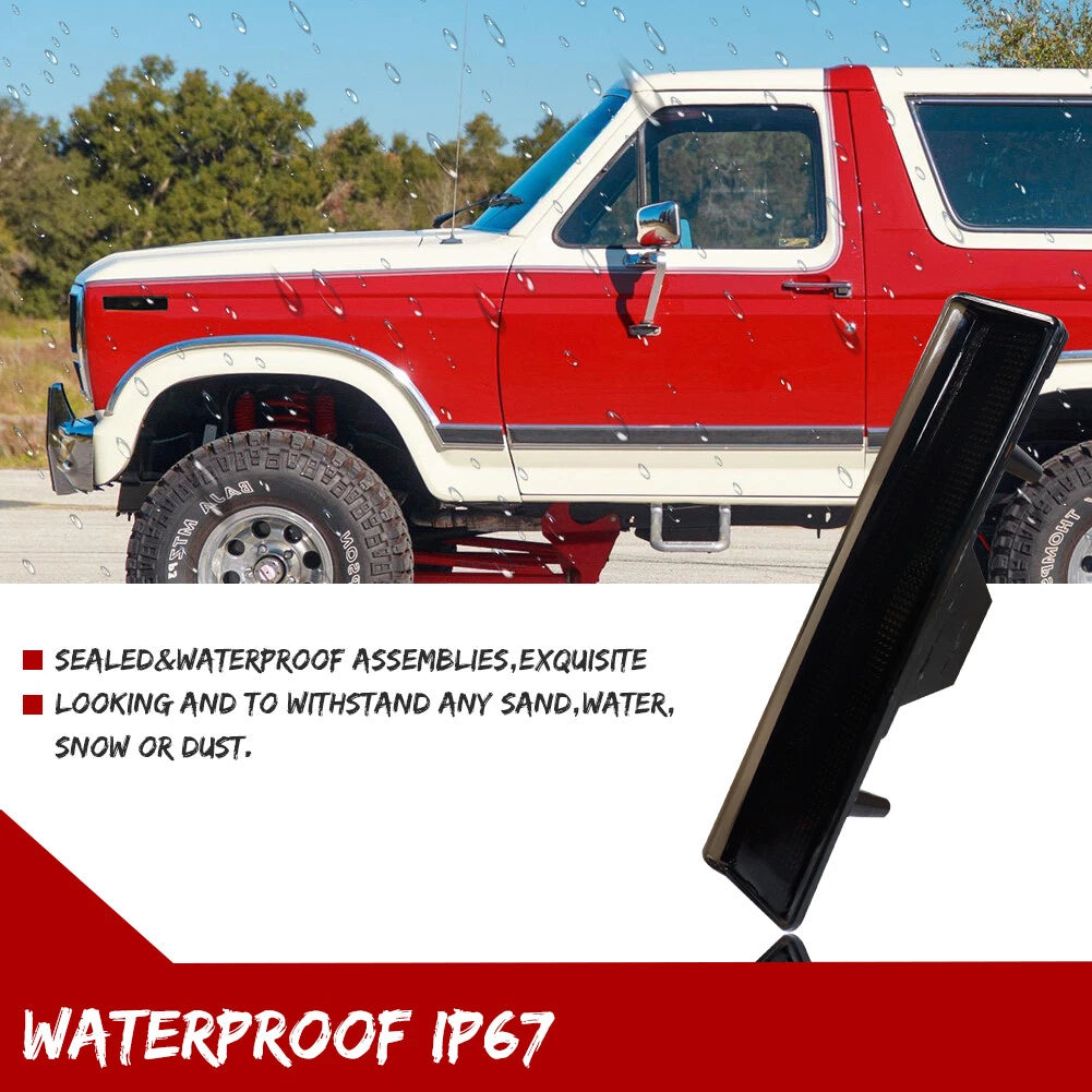 Smoke Front Side Marker Lights for Ford F150 F250 F350 (1980–1986)