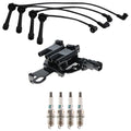 Ignition Coil & Denso 4 Iridium Spark Plugs Wire Set for Spectra L4
