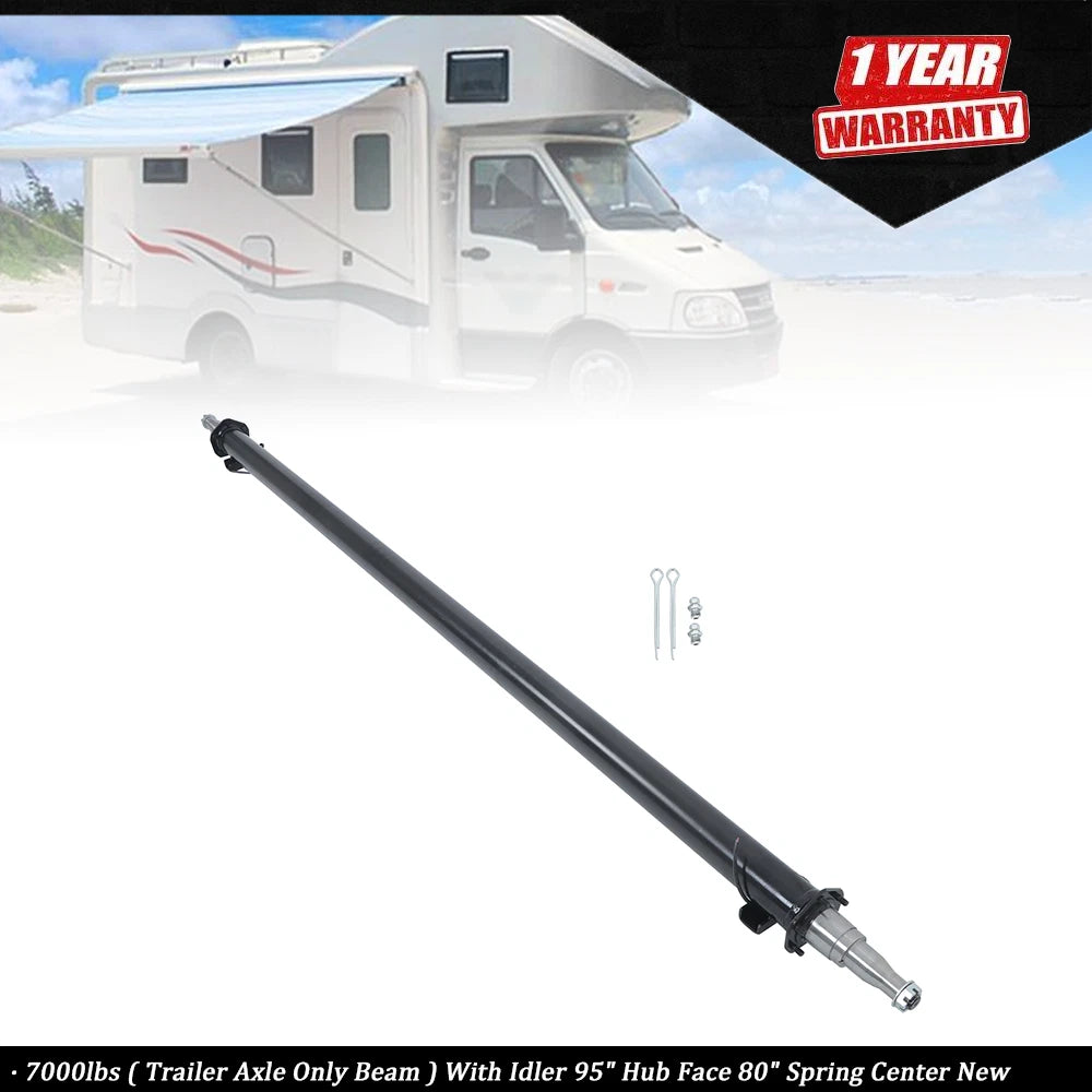 7000lbs Trailer Axle Beam with Idler for Trailer (95" Hub Face, 80" Spring Center)