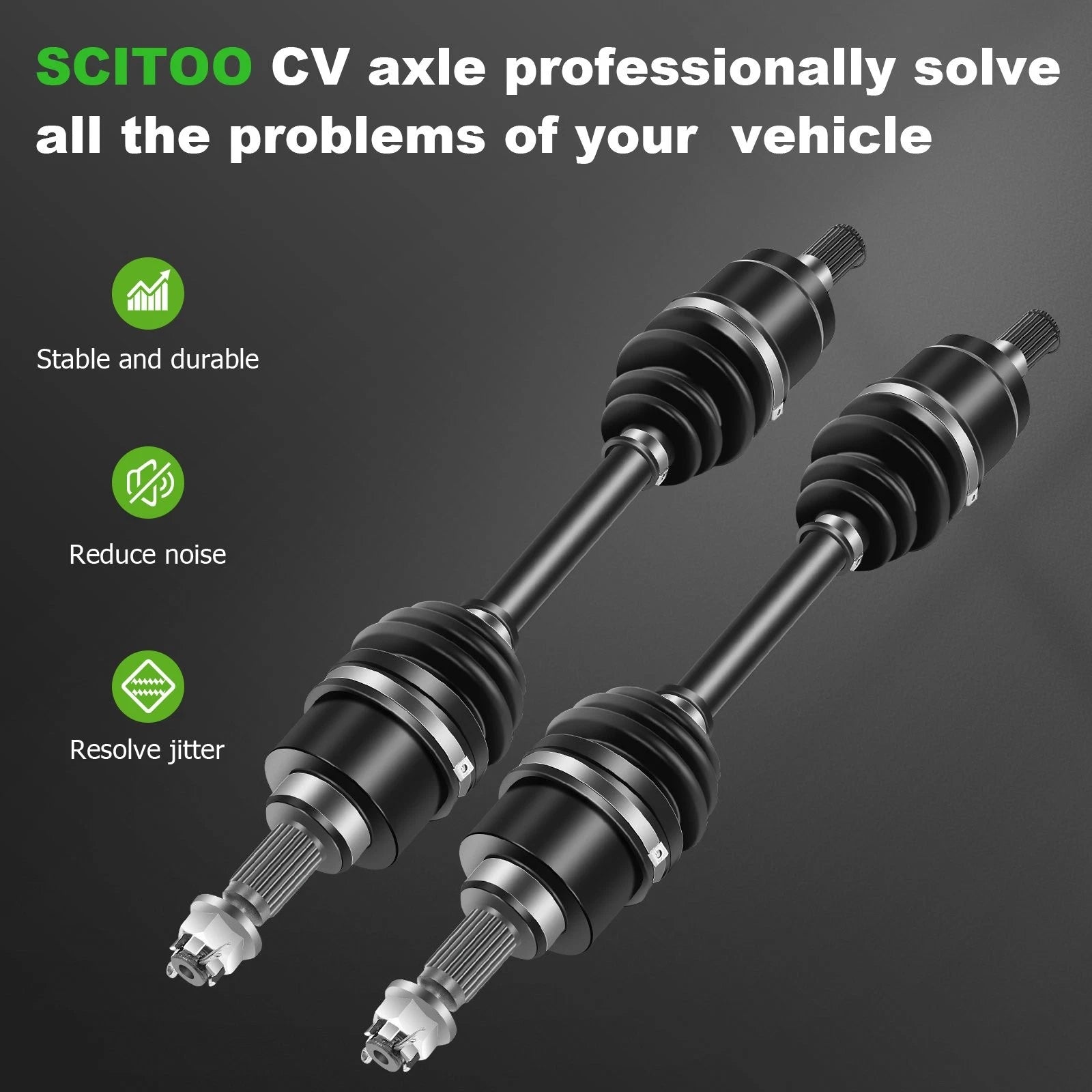 Set of 2 Front Half Shaft CV Axles for Honda Rancher 420 (2009–2014)