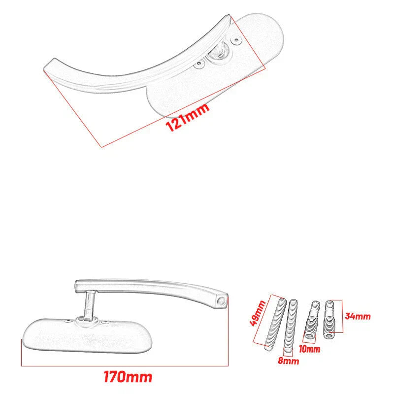 Black Mini Oval Rearview Mirrors for Harley Davidson FXST FXR FXD (1991-2017)