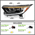 Set of 2 Halogen Headlights w/LED DRL for Honda CR-V (2017–2022)