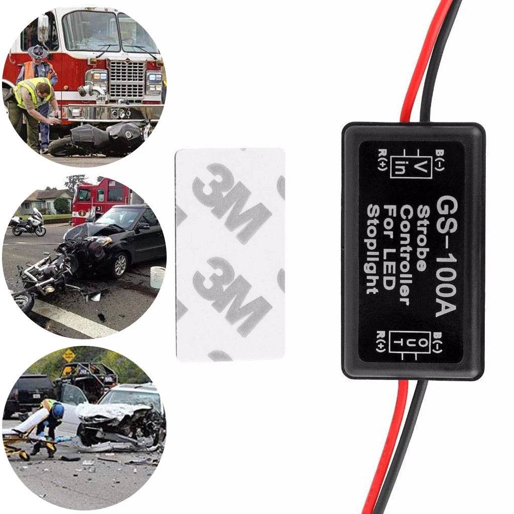 4X LED Rear Brake Stop Light Strobe Switch Module for Motorcycle