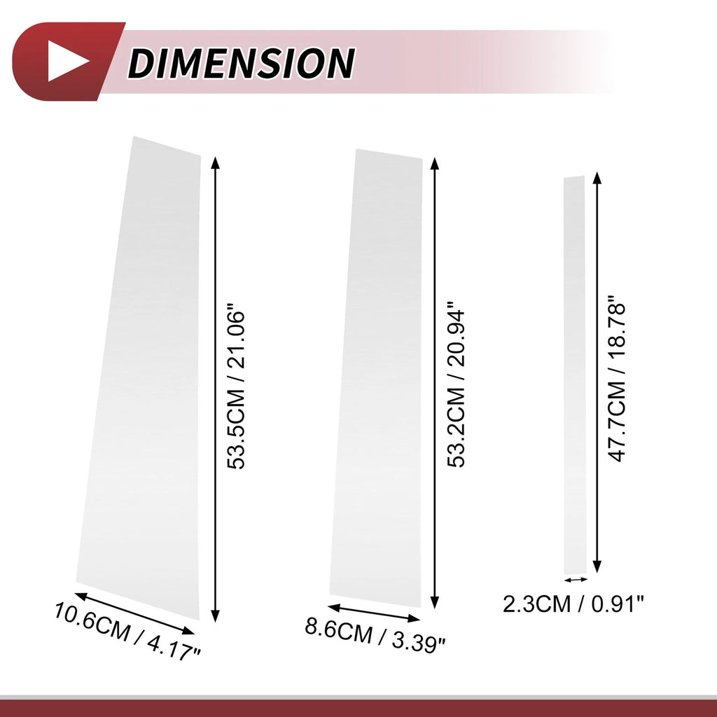 Set of 6 Door Pillar Window Trim for Nissan Titan (2017–2020) Chrome