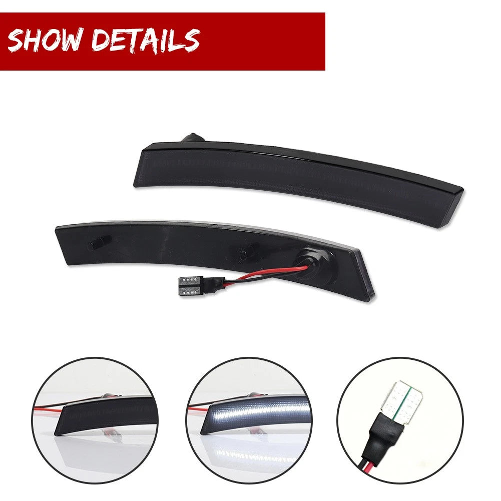 Set of 4 Smoked White LED Side Marker Lights for Mini Cooper (2002–2008)