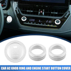 Set of 4 AC Knob Ring Engine Start Button Covers for Toyota Corolla 