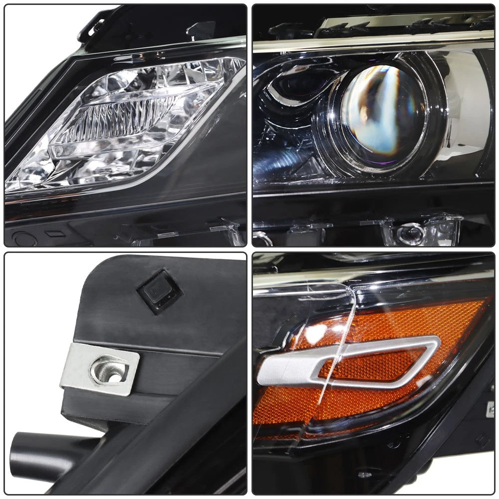 Set of 2 Black Halogen Headlights for Chevrolet Impala (2015–2020)
