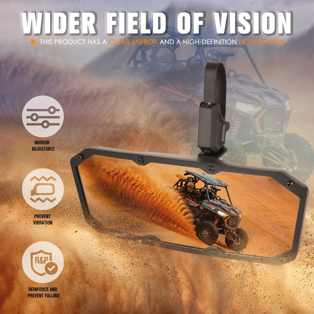 Universal UTV Rearview Mirror with Clamp for Roll Cage Bar