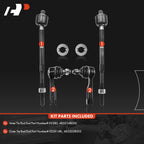Set of 4 Inner & Outer Tie Rod Ends for Nissan Sentra (1995–2006) 200SX (1995–1998)